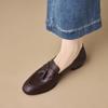 Mute sole/all leather thick heel single shoes femininity commuting small leather shoes soft sole comfortable women