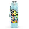1PC Colorful 67 Soccer Theme Print 750ml Color Plastic Sports Water Bottle Leakproof Flip Straw Lid Suitable for Sports Office Home Use