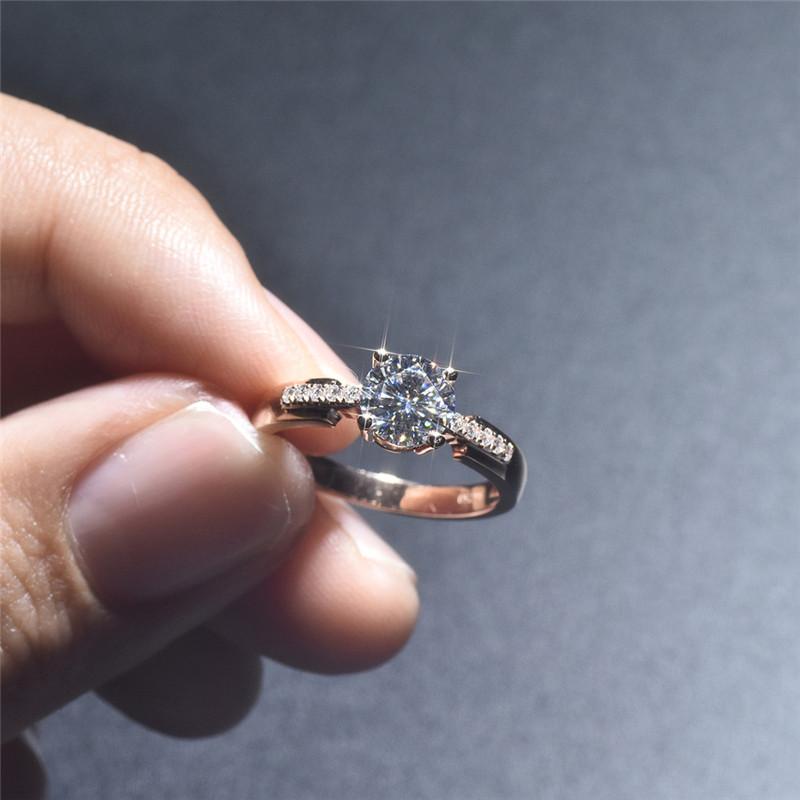 CopperWedding Bands Rings for Women Inlaid AAA Cubic Zirconia Luxury Engagement Jewelry Gifts