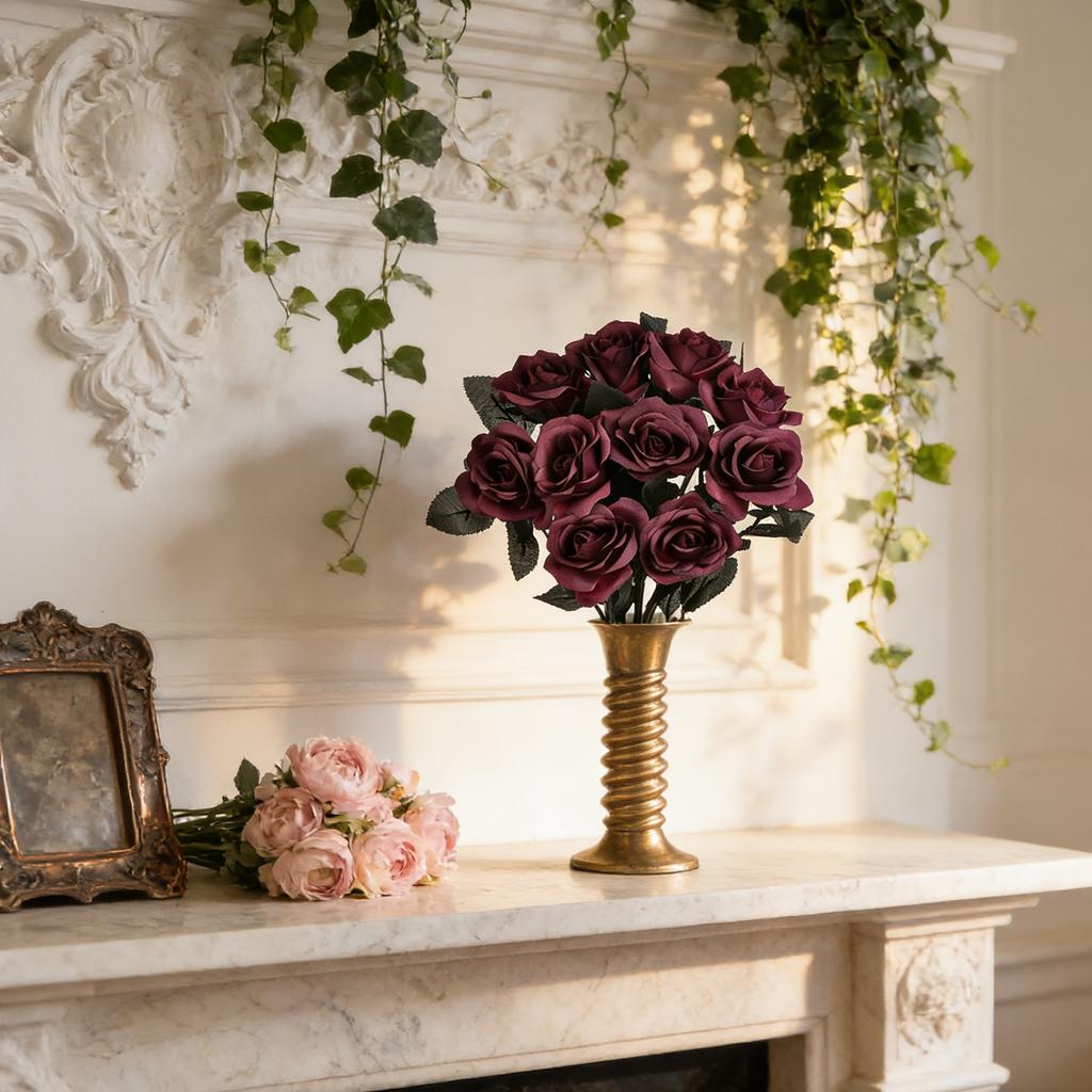 5/10Pcs Artificial Flowers Silk Rose Brial Bouquet Vase Home Room Decor Garden Valentine'day Wedding Wreath Fake Plants Diy Gift