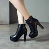 Vysoce kvalitní kotníkové boty pro ženy s vysokými podpatky Podzimní zimní styl Sexy dámské platformové boty na vysokém podpatku Červené svatební párty boty 43