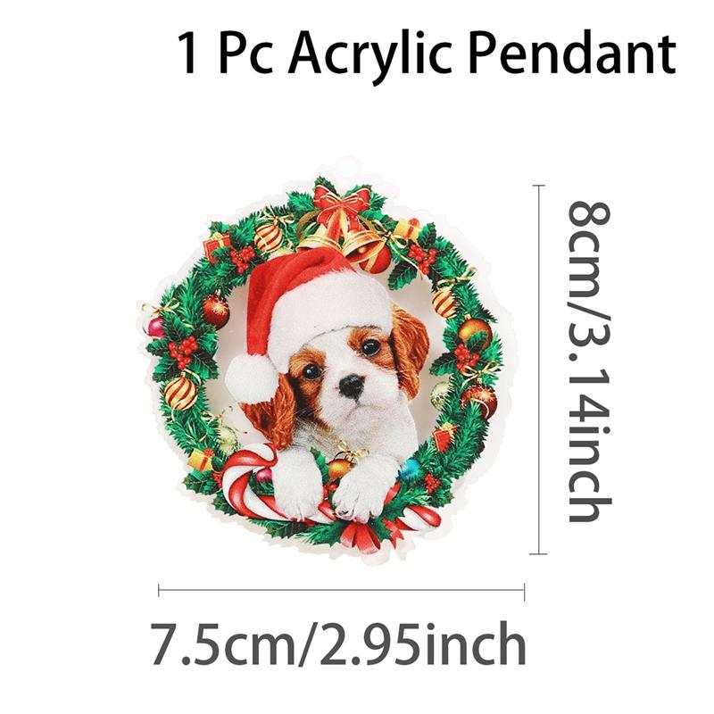 1pc Puppy Acrylic Christmas Pendant, Christmas Tree Ornaments Christmas Decorations for Home 2026 Navidad Natal Gifts New Year