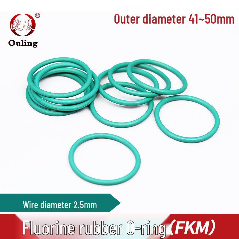 Green FKM O-ring Seal, Outer Diameter: 41-50mm, Cross-section: 2.5mm OD 41*2.4mm (5 pcs) Green FKM O-ring