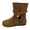 Short Boots Children's Autumn New Retro Flat Bottom Beaded Strap Short Boots Soft Bottom Fashion Matte Martin Boots