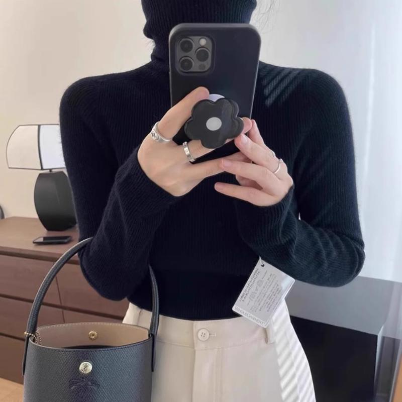 Autumn and Winter Slim Fit Turtleneck Knitted Sweater Women Tops Long Sleeve Casual Base Women's Sweaters Soft Warm Fashion Female Knitwears 25252