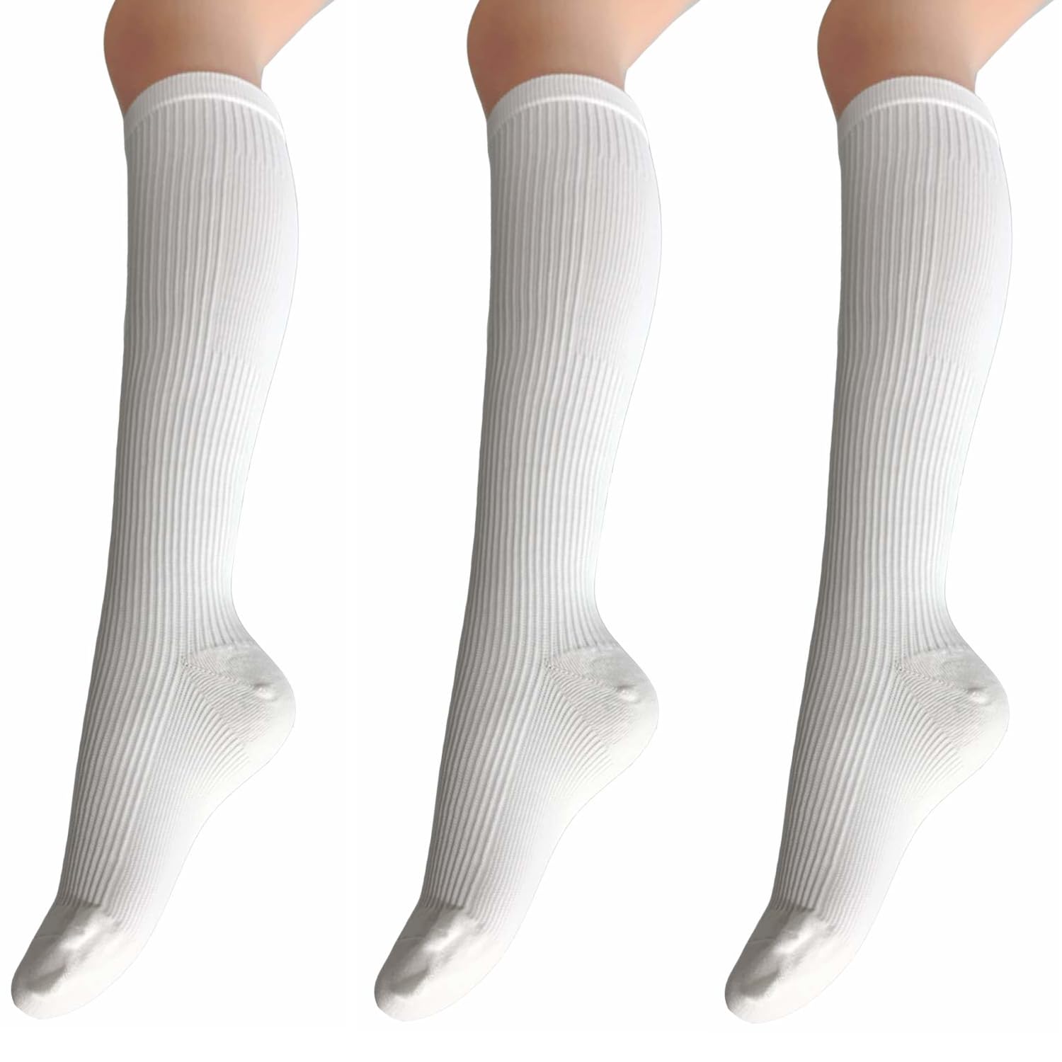 

Pourle Maman Компрессионные Плотные и Хлопковые Высокие Носки Градуированной Компрессии Taiyo Knit, Прочные, Набор из 3 пар, Смесовые, Носки, Мощные, Япония, Компрессионные, белый