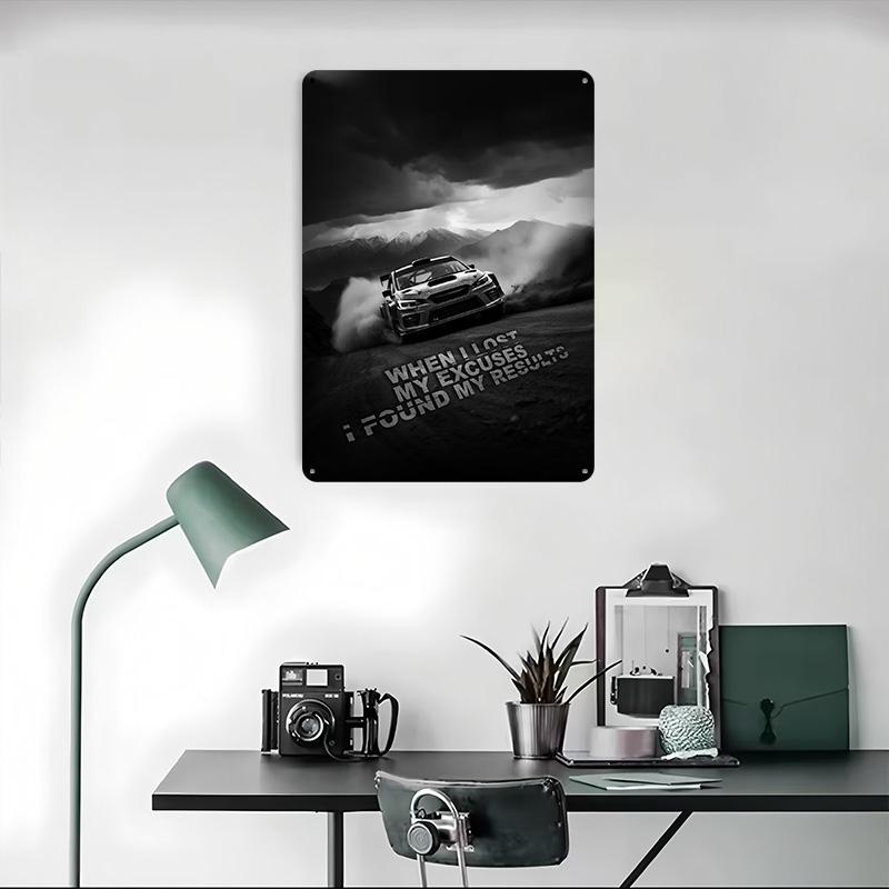 Rally Car Motivation Printed Poster Customized Wall Art Retro Vintage Metal Tin Signs for Home Decoration Bedroom Decorations