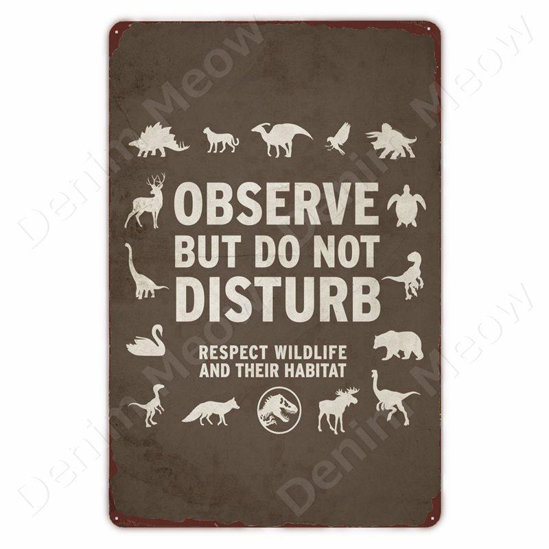 Vorsicht vor Dinosauriern Lustiges Vintage Blechschild Triceratops Plakette Wanddeko Garten Bauernhaus Außen Dekoration Vorsicht S