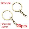 20pcs 25mm 28mm 30mm Rings Keychain Key Ring Chain Multi-colors Round DIY Jewelry Making Accessories Findings