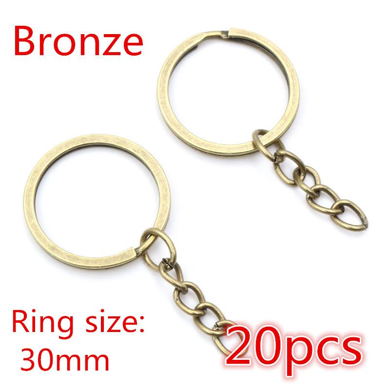 20pcs 25mm 28mm 30mm Rings Keychain Key Ring Chain Multi-colors Round DIY Jewelry Making Accessories Findings