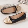 Women's Bow Square Toe Flats - Comfortable Slip On Ballet Shoes