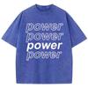 Power Art Font Design Print T Shirts Men Cotton Leisure T-Shirt Design Oversized T-Shirts Loose Fitting Short Sleeved