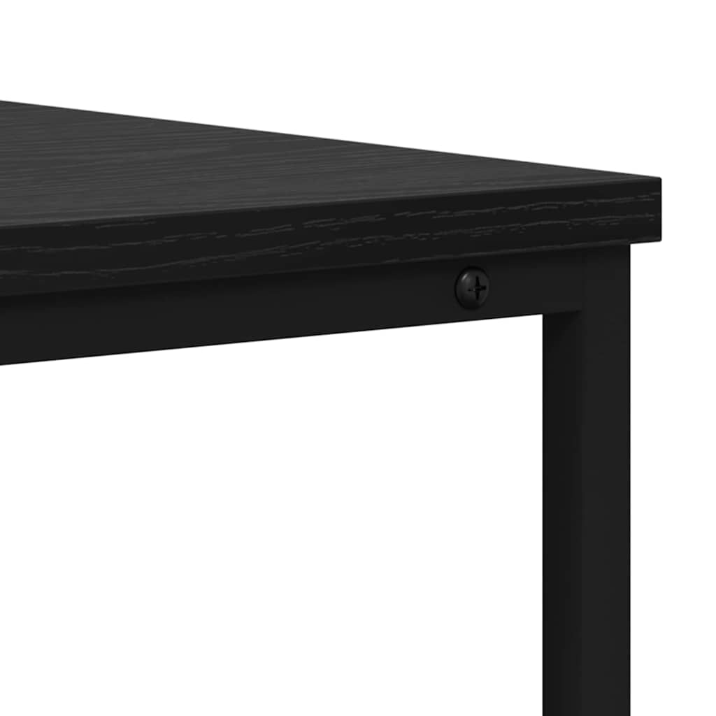 Console Table Black Oak Effect 100 X 40 X 75 Cm