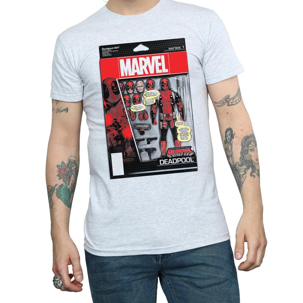 Marvel Mens Deadpool Action Figure T-Shirt