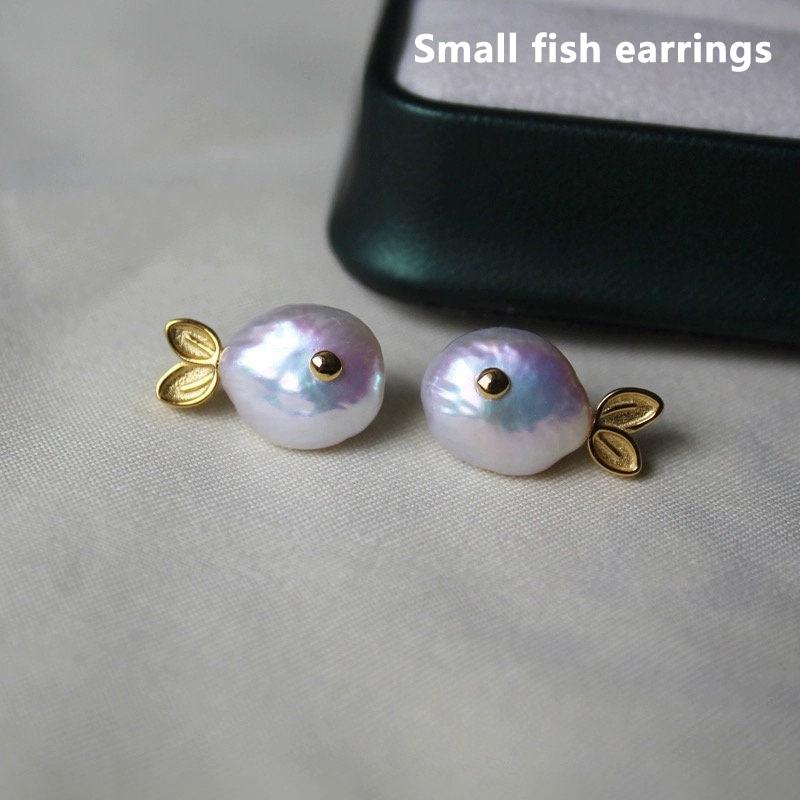 

1 шт./пара Изысканное ожерелье с подвеской в виде рыбы-клоуна, краба из натурального жемчуга. Уникальные элегантные серьги, ювелирные аксессуары, подарки as the picture