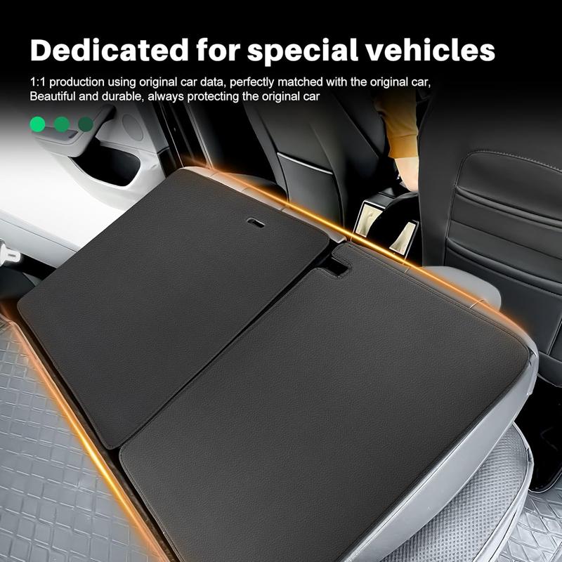 For Tesla Model 3 2025 Highland Rear Seat Back Cover Leather Second Row Seats Backrest Protector Mat Car Interior Anti Kick Pads