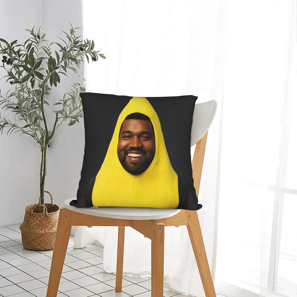 Banana Kanye Meme Pillow Case  Comfy Pillow Cover Retro Trendy Pillowcases For Couch Sofa Bedroom