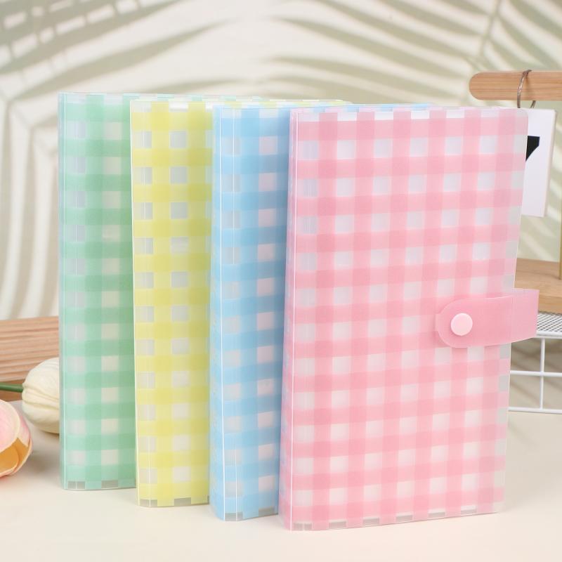 Snap Button Photo Album Grid Card Holder Clear Transparent Pockets Collect Book for Kpop Idol Photocard Collection