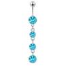 1pc 316L Surgical Steel Dangle CZ Gems Belly Button Ring Cubic Zirconia Drop Pendant Navel Nail Body Piercing Zircon