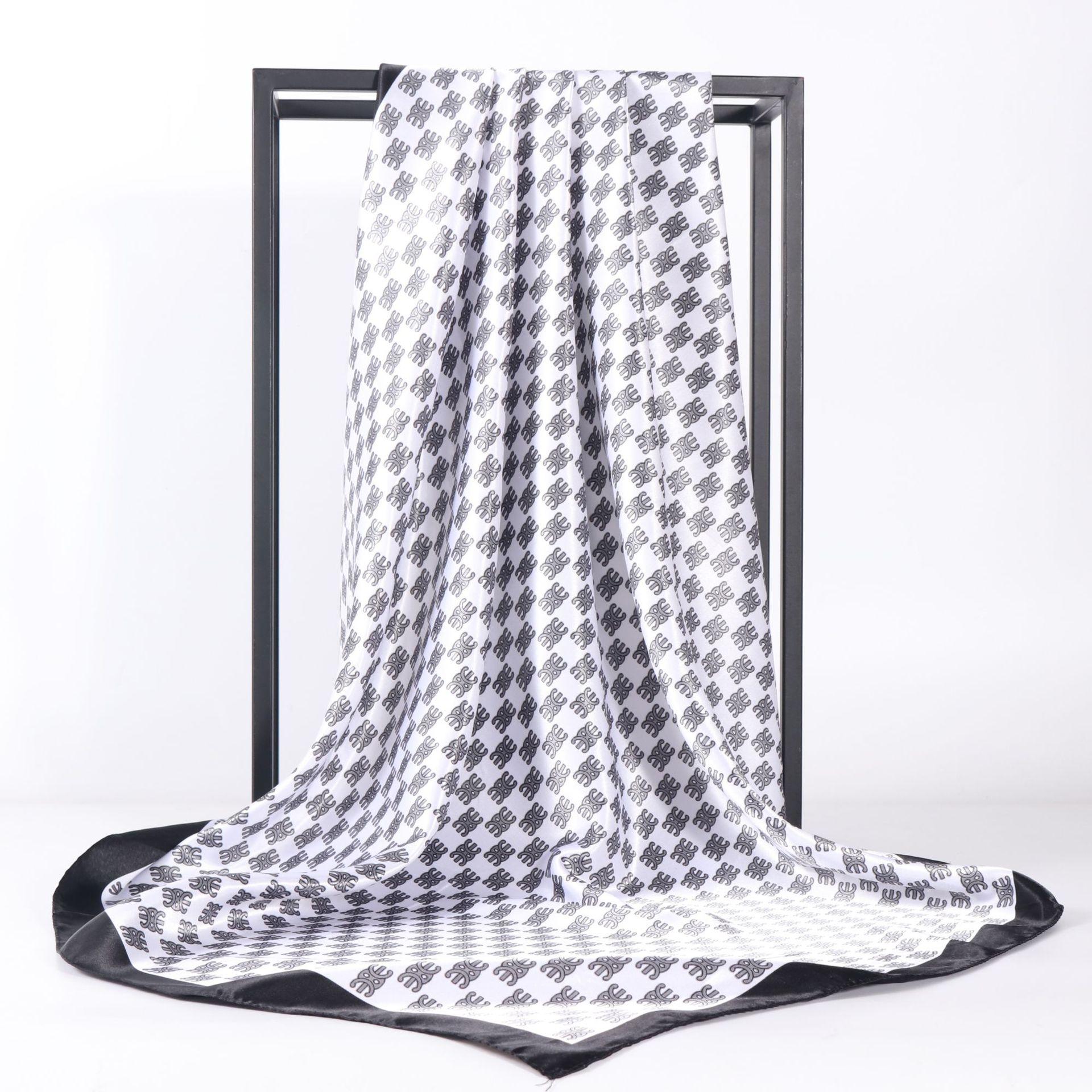 

Високоякісні розкішні шовкові шарфи пов язка на голову Шарфи шийний шарф для жінок ланцюжок шовковий шарф жіноча декоративна хустка 90*90cm