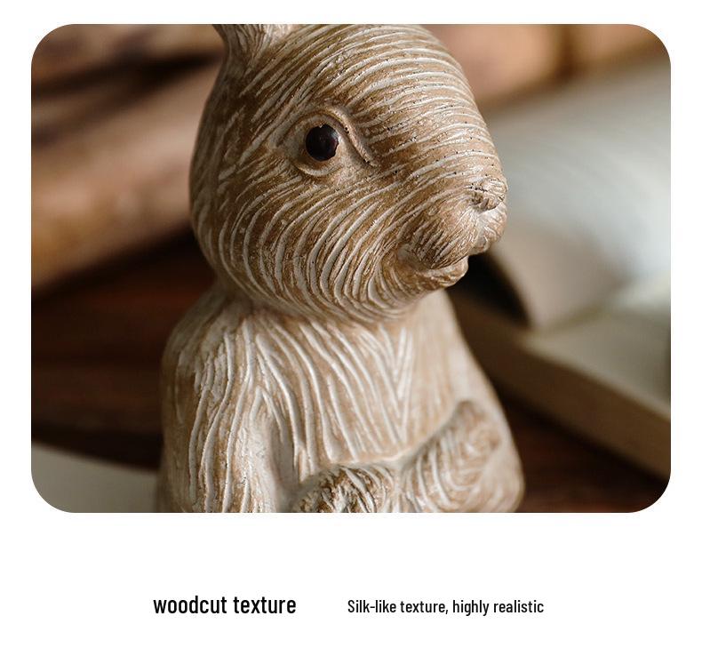 Nordic Cute White Rabbit Resin Figurine - Home Decor & Photo Prop