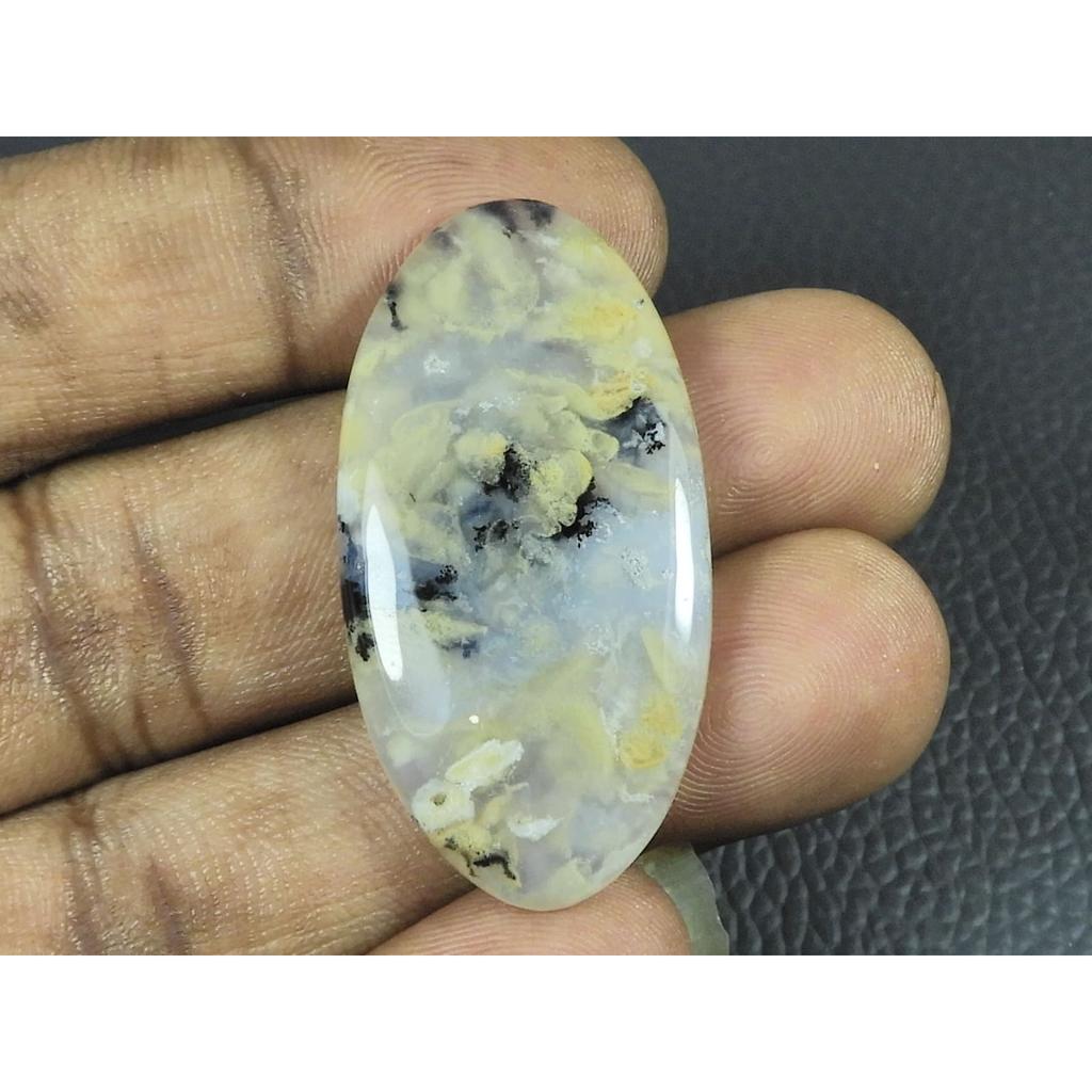 20X41X04MM Natural Tiger Dendritic Agate Oval Shape Cabochon Loose Gemstone G-387