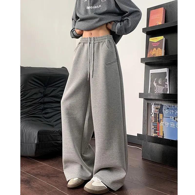 Pantaloni della tuta larghi unisex a vita alta con coulisse Pantaloni casual