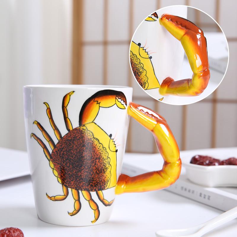 3D Zebra Handle Ceramic Coffee Cup - Unique Animal Gift Cup