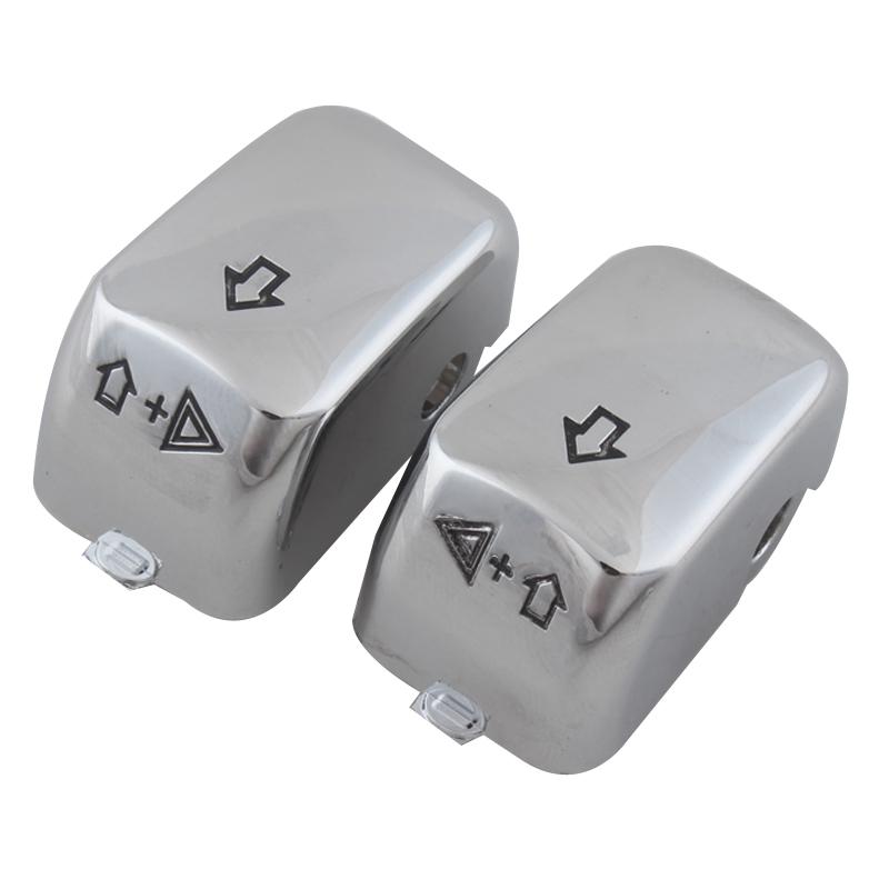 Motorcycle Handlebar Control Accessories Chrome Switch Caps Button Cover For Harley Sportster XL Dyna Softail Fat Boy VRSC