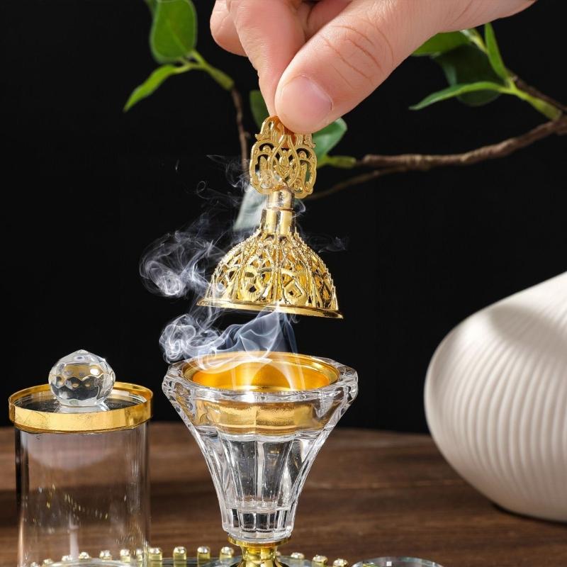 Artistic Rotating Incenses Burners Set With Jar For Yoga Room And Home Centerpieces Arabic Styles Table top Decors