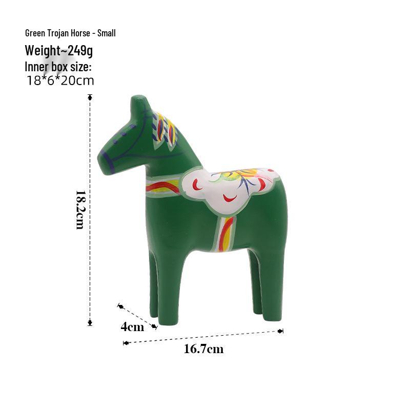 Nordic-Style Morandi Wooden Horse Ornament for Home, Office, or Living Room Decor