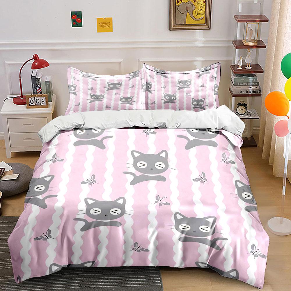 "Playful kittens and butterflies" Bedding sets Duvet covers Pillowcases(1* Duvet Cover 2* Pillowcases without duvet insert)