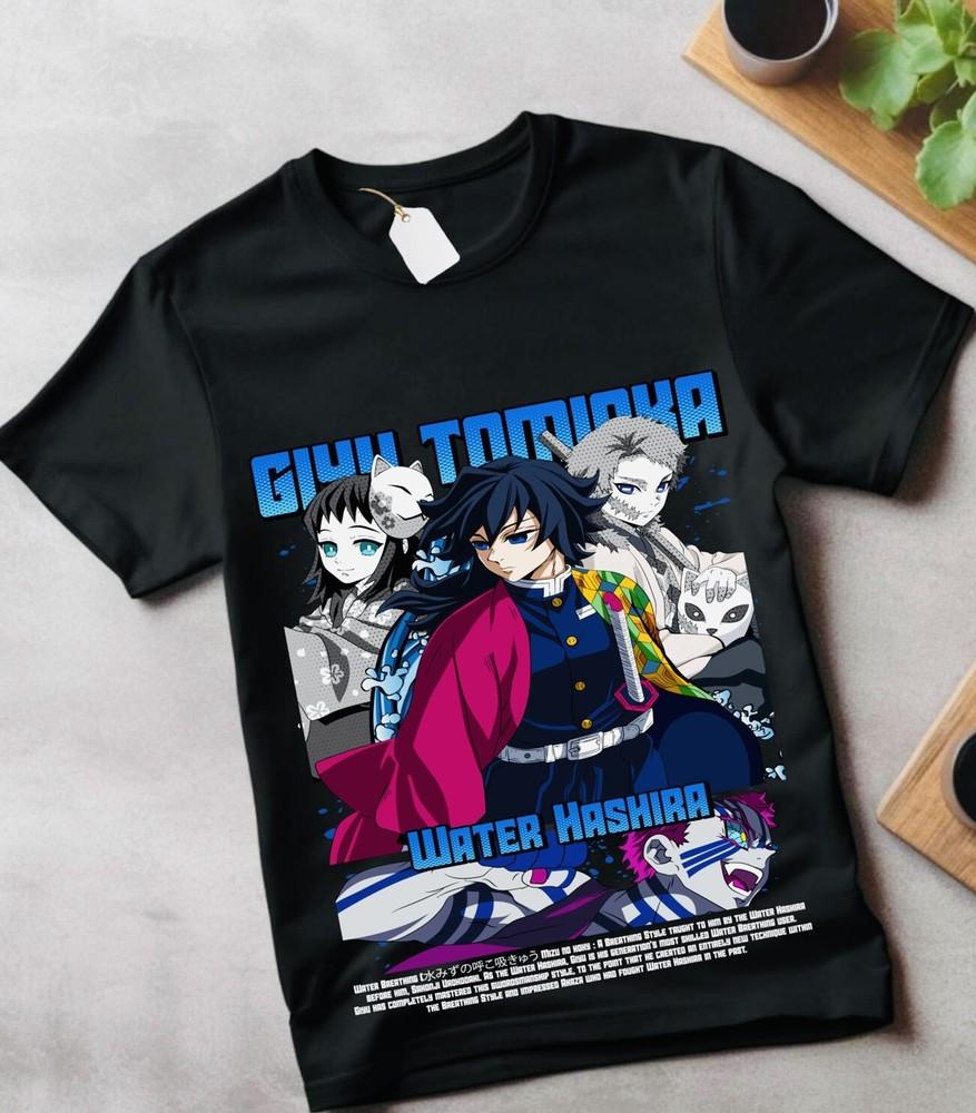 

Giyu Tomioka T-Shirt Demon Slayer Kimetsu No Yaiba Anime Shirt gift clothes M