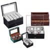 Leder Uhren Aufbewahrungsbox, Mehrschlitz-Display mit transparentem Deckel für mechanische Uhren, 1. Platz Geschenkbox