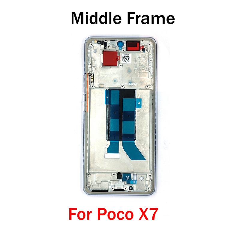 Middle Frame For Poco X7 LCD Front Frame Housing Bezel With Side Button Repair Parts