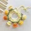 Orchid Bell Flower Crochet Pet Collar Lace-up Pet Drool Bib Pet Clothes Pet Drool Scarf Cats