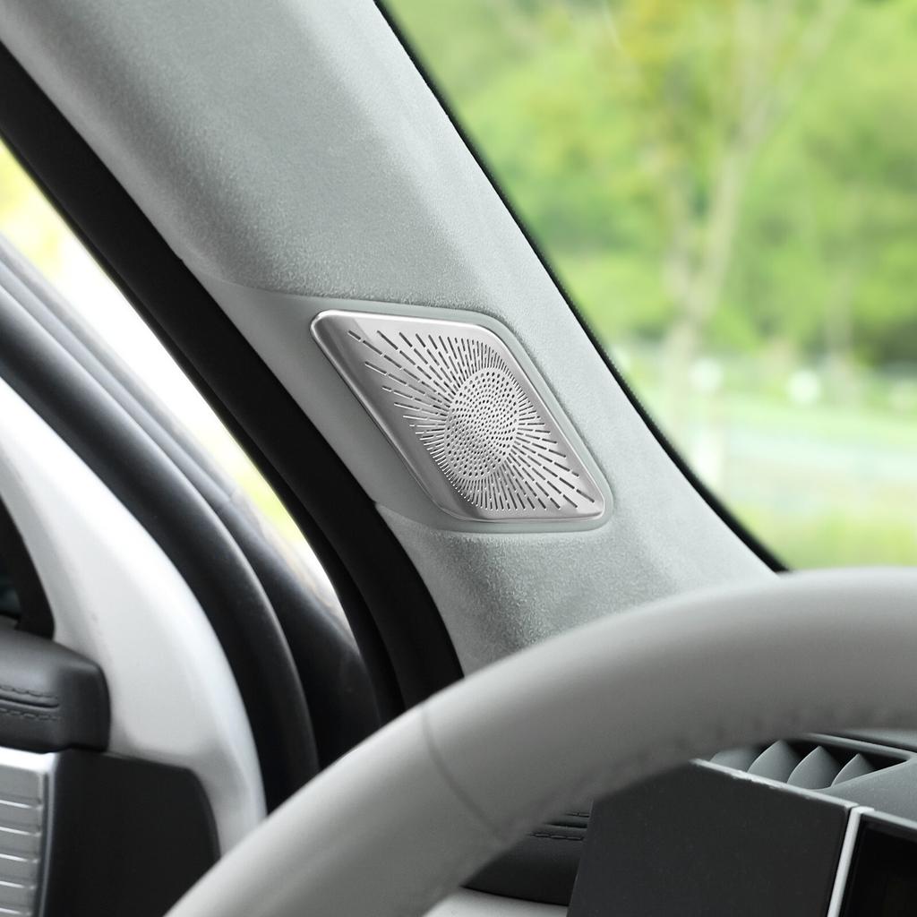 Stainless A-Pillar Speaker Decoration Cover Trim For Hyundai Santa FE 2024-2026