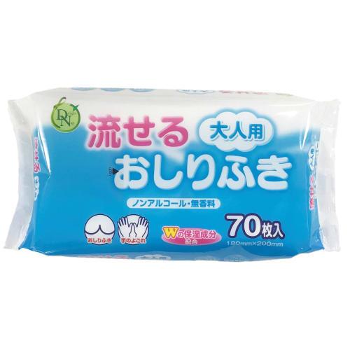Flushable Wet Wipes for Adults, 70 Sheets / Daiichi Paper Co., Ltd.