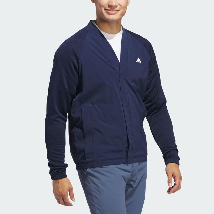 Adidas Ultimate365 Tour Pullover Sweatshirt Color Block Golf Sports Casual Long Sleeve Jacket Men Jackets Dark-Blue IN6489