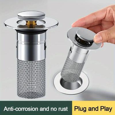 Multifunktionaler Bodenablauffilter Pop-Up Bounce Core Beckenablaufstopfen Haarfänger Dusche Waschbecken Sieb Badezimmerzubehör