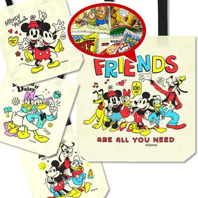 Neue Mickey Freunde Tragetasche Süßigkeiten-Sortiment Auswahl aus 1 von 4 Arten Dagashi Süßigkeiten [Zufälliges Set] [Event] [Geschenk] [Lustige Party] [Kinderparty]