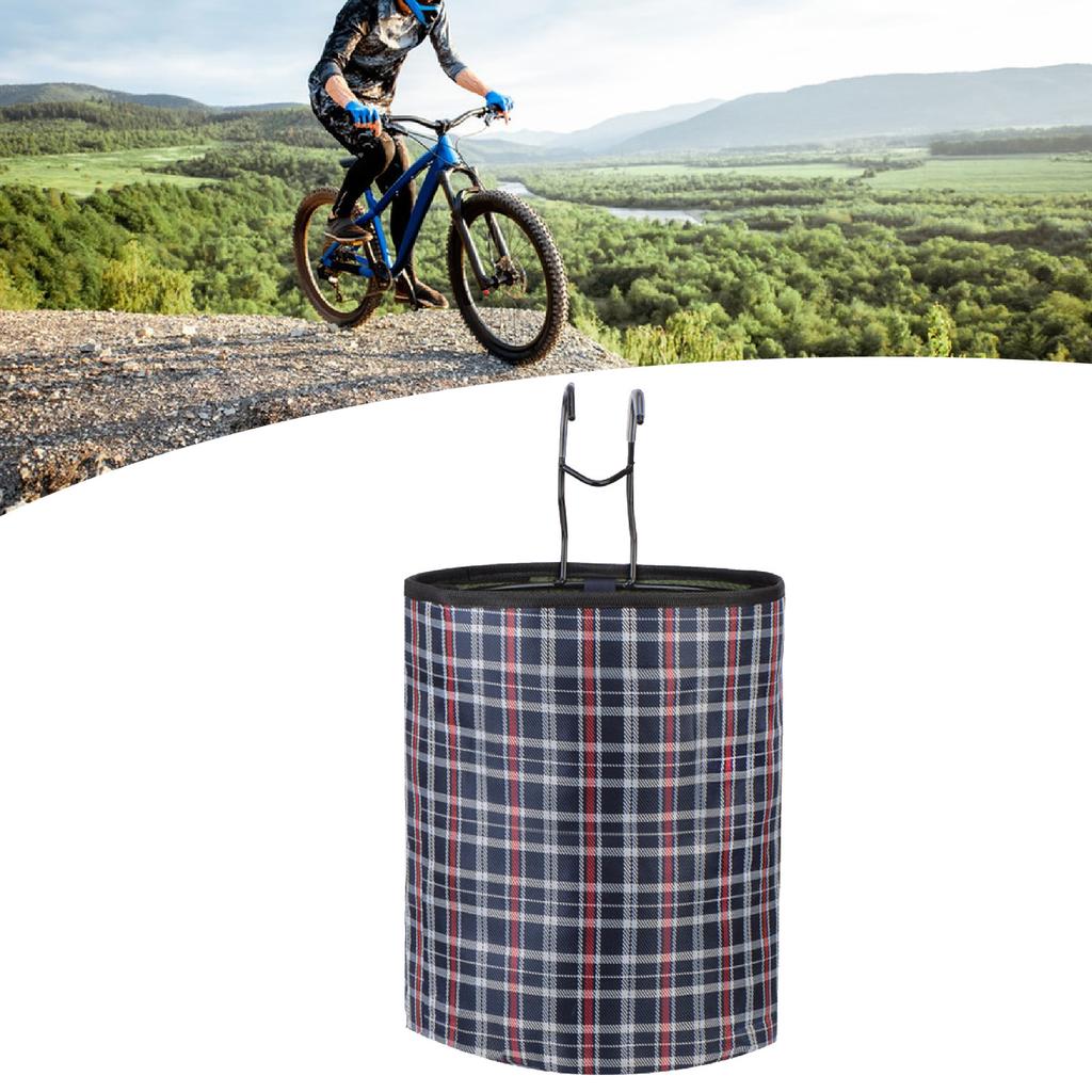 Bike Basket Front Rack Storage Bag Large Capacity Steel Frame Oxford Cloth for Outdoor