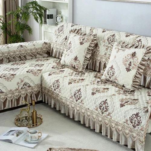 Four Seasons univerzální velká sukně potah na pohovku v evropském stylu protiskluzová podložka na pohovku luxusní obývací pokoj krajkový polštář na pohovku ručník