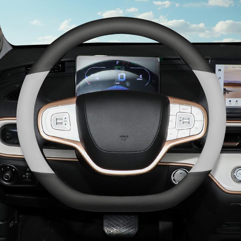 For Kaiyi Shiyue Car Auto Steering Wheel Cover Wrap Leather Ultra-thin Anti Slip Car Handle Covers 4 Season Interior Accessories