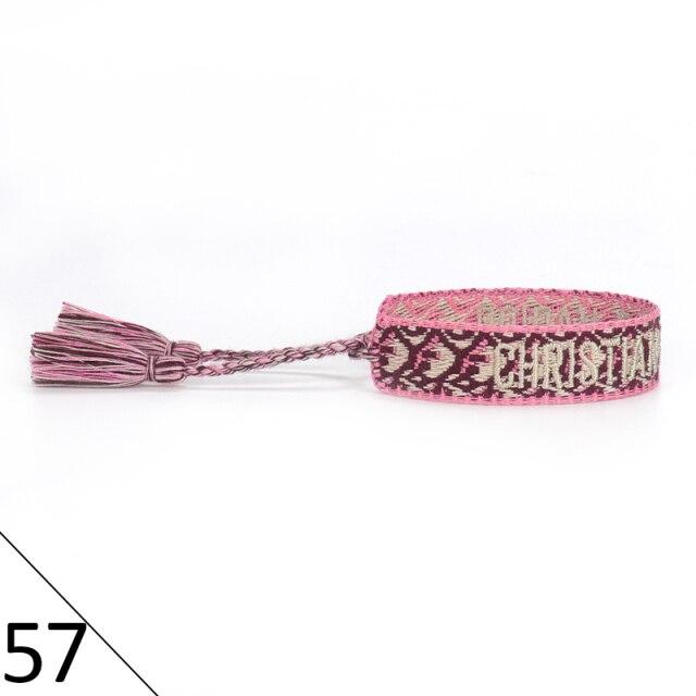 Verstellbares geflochtenes Freundschaftsseil-Armband für Damen, Vintage-geflochtenes Armband, besticktes Quasten-Armband, Schmuck