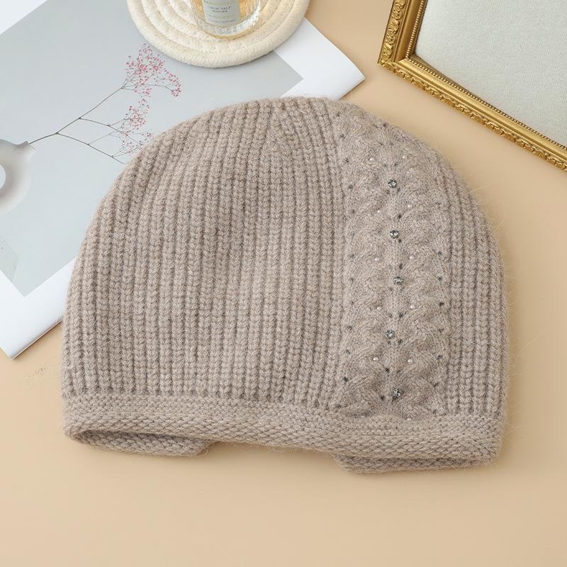 Twist Pearl Rabbit Fur Wool Hat Autumn and Winter Outdoor Cold Warm Hat Stack Hat