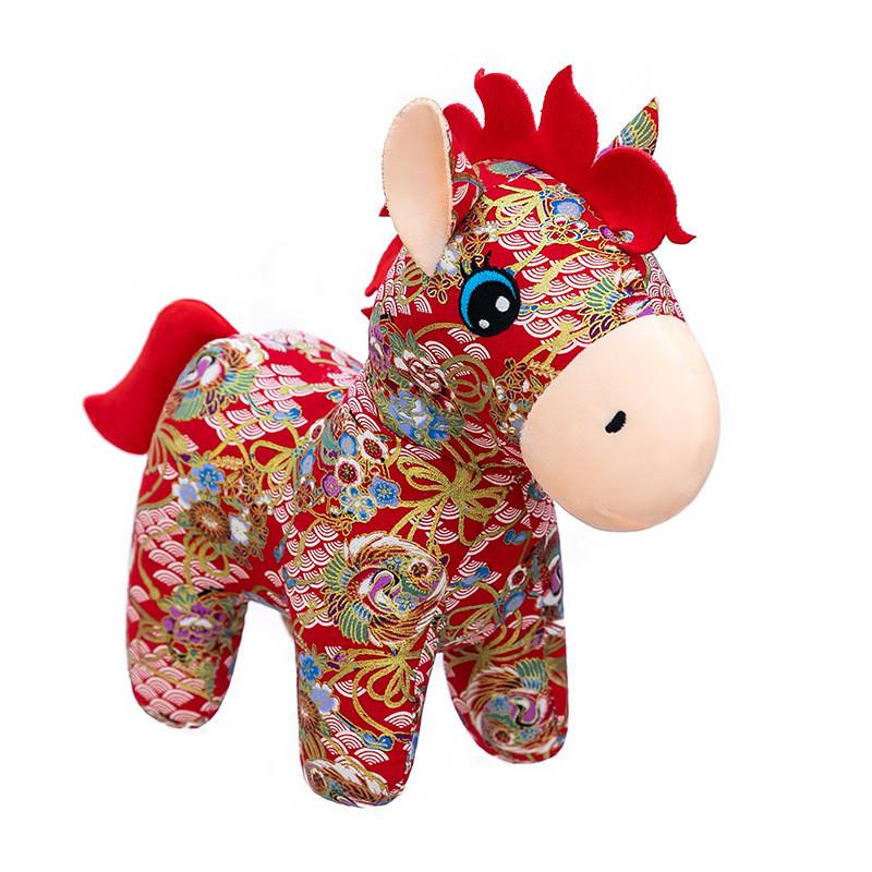 Chinese Zodiac Horse Plush Toy With Pp Cotton Filling Gift For New Year Celebrations
