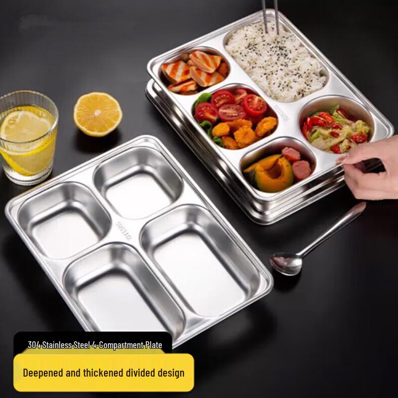 304 Stainless Steel 5-Compartment Meal Prep Tray