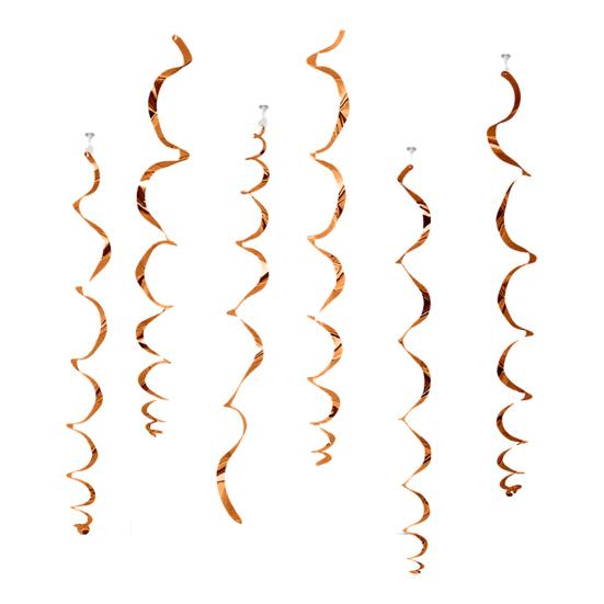 6 Pcs Colorful Ceiling Swirl Foil Decorations Plastic Hanging Spiral Streamers for Wedding Birthday Graduation New Year Party Decoration