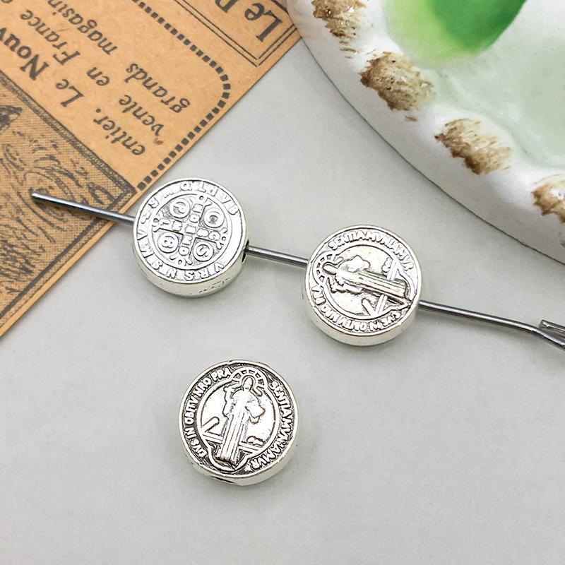 Vintage Silver Alloy Bracelet Pendant for DIY Jewelry Making